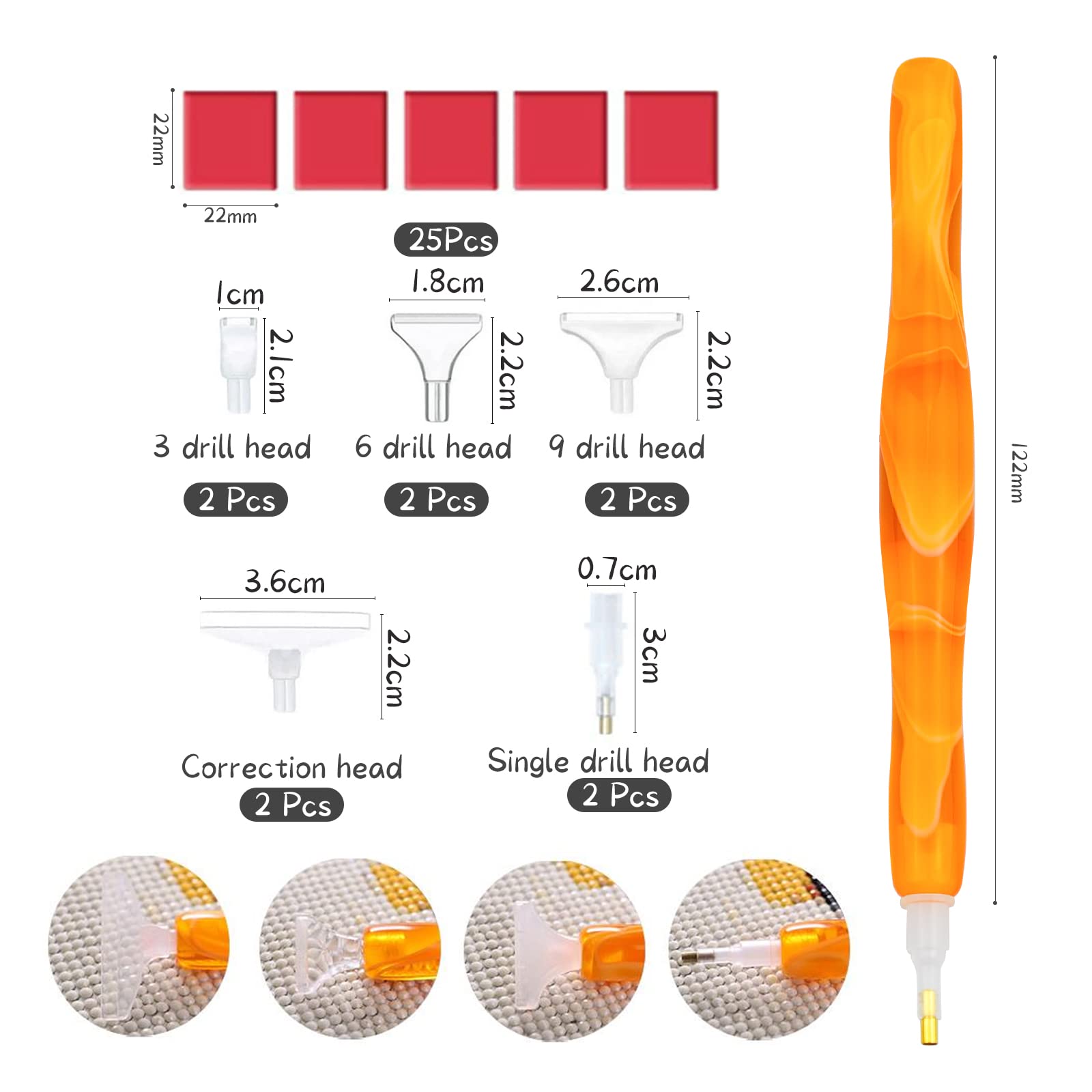 EBTOOLS stylo de peinture en strass Outils de peinture en strass LED Stylo de pointage en strass EBTOOLS stylo de peinture en strass Outils de peinture en strass LED Stylo de pointage en strass