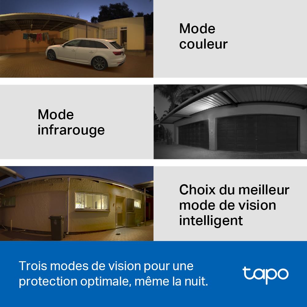 Tapo C510W 2K Caméra de Surveillance WiFi Extérieur 360° Vision Nocturne Couleur IP65