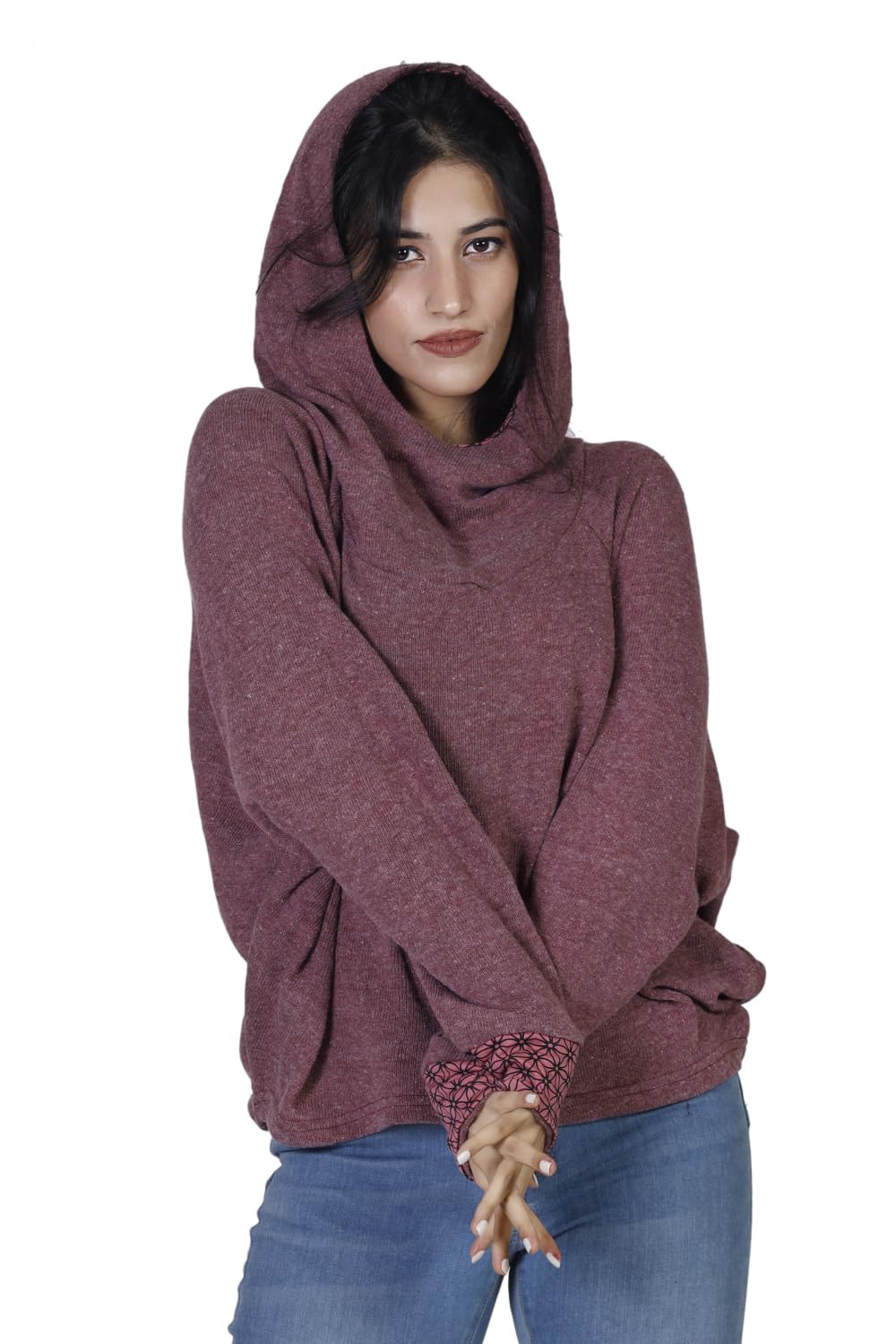 Guru-Boutique, Sweat à Capuche, Sweat-Shirt, Pull, Sweat à Capuche, Rose Antique, Ducoton, Size:M/L (42), Chandails, Sweat-Shirts à Manches Longues