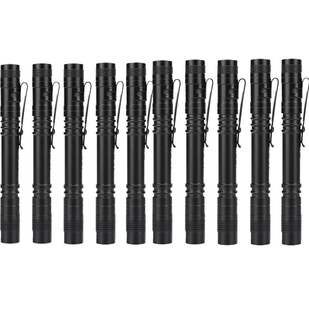 Mini LED Taschenlampe, Wasserdicht Stift Licht für Outdoor-Aktivitäte, Inspektion, Arbeit, Reparatur, Geschenk - 2*AAA-Batterien (Nicht Enthalten) (10 Stücke)