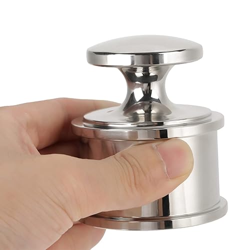 Miniatura 6 de Herramienta de prensa de cuero de acero inoxidable, pisapapeles de metal, fácil de sostener, herramienta de trabajo de cuero de peso pesado plateado