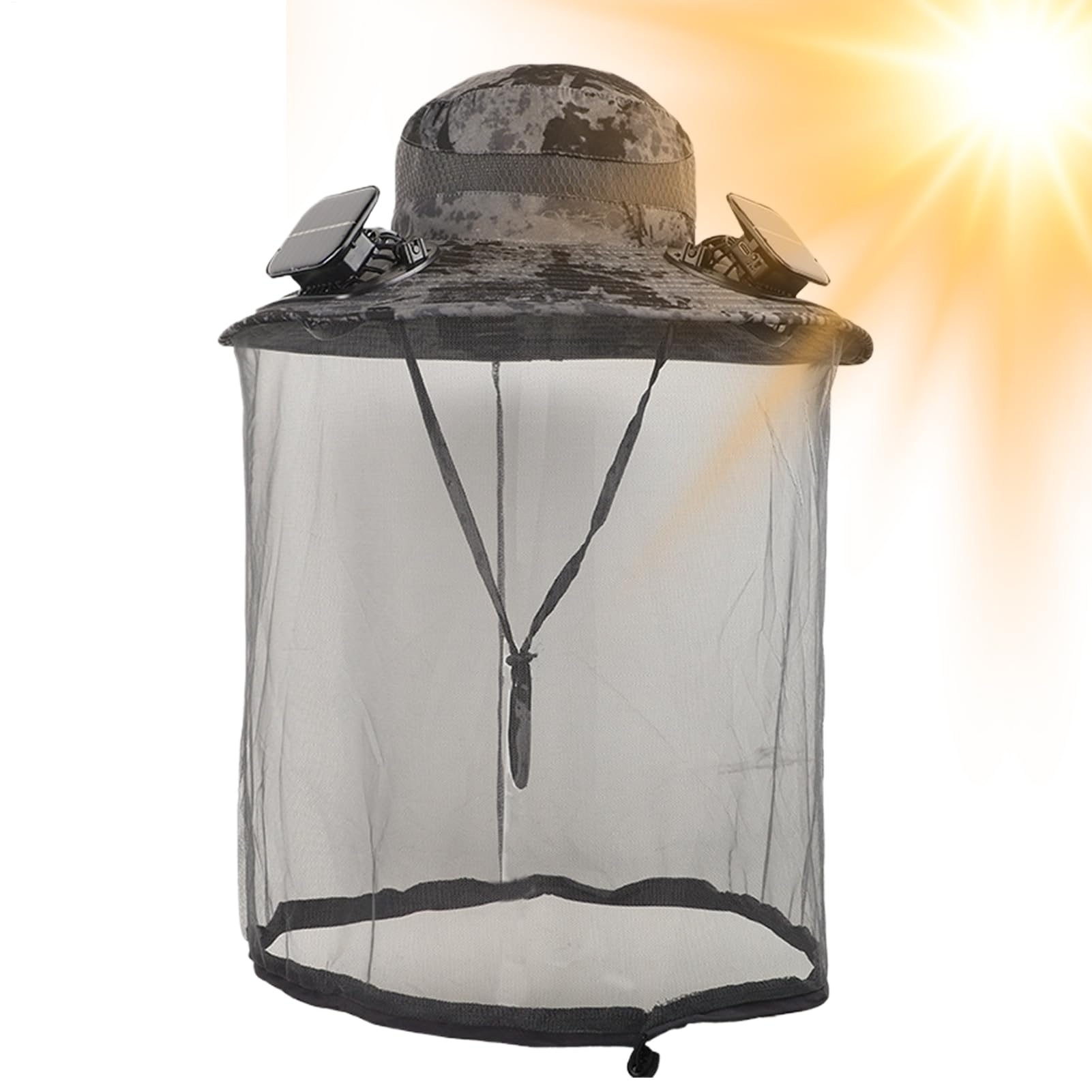 Czapka z wentylatorem solarnym UPF50+ Kapelusz wędkarski typu bucket z