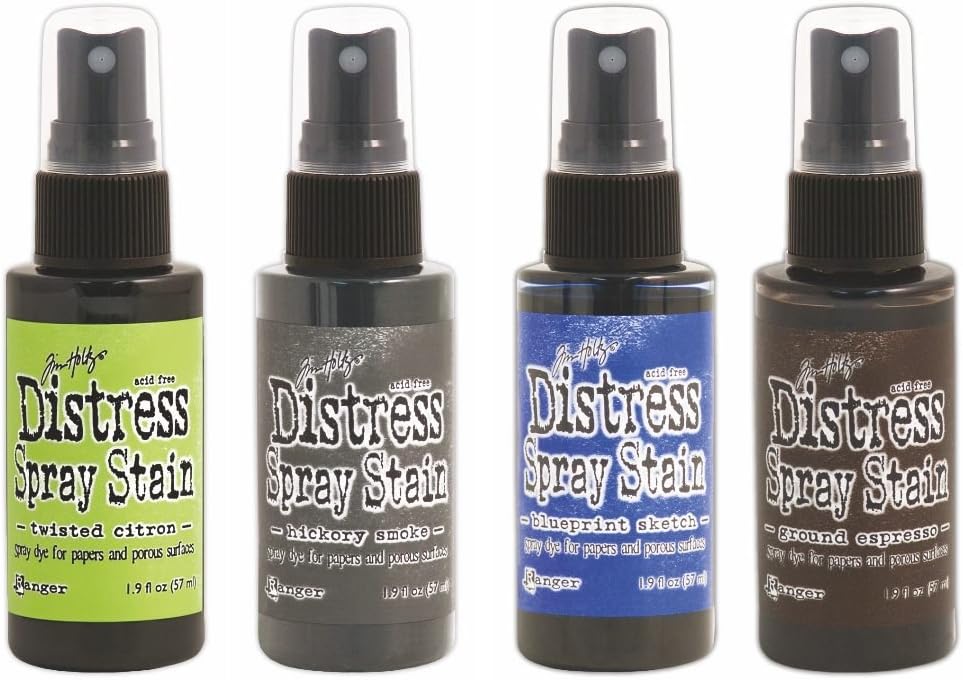 Tim Holtz - Color of The Month Distress Spray Stain Bundle #2 - May, June, July, August - Tim Holtz Distress Ink Color of The Month Spray Stain Set 2