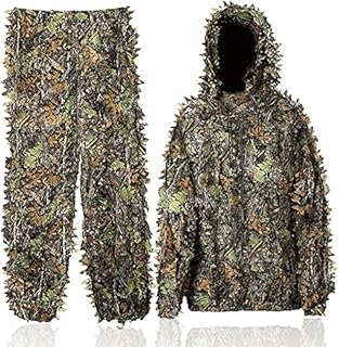 Favuit Ghillie Suit 3D Leafy Lightweight Breathable Outdoor Woodland Hunting Camouflage Clothing Camo Outfit for Jungle Hunting,Military,Wildlife Photography,Halloween
