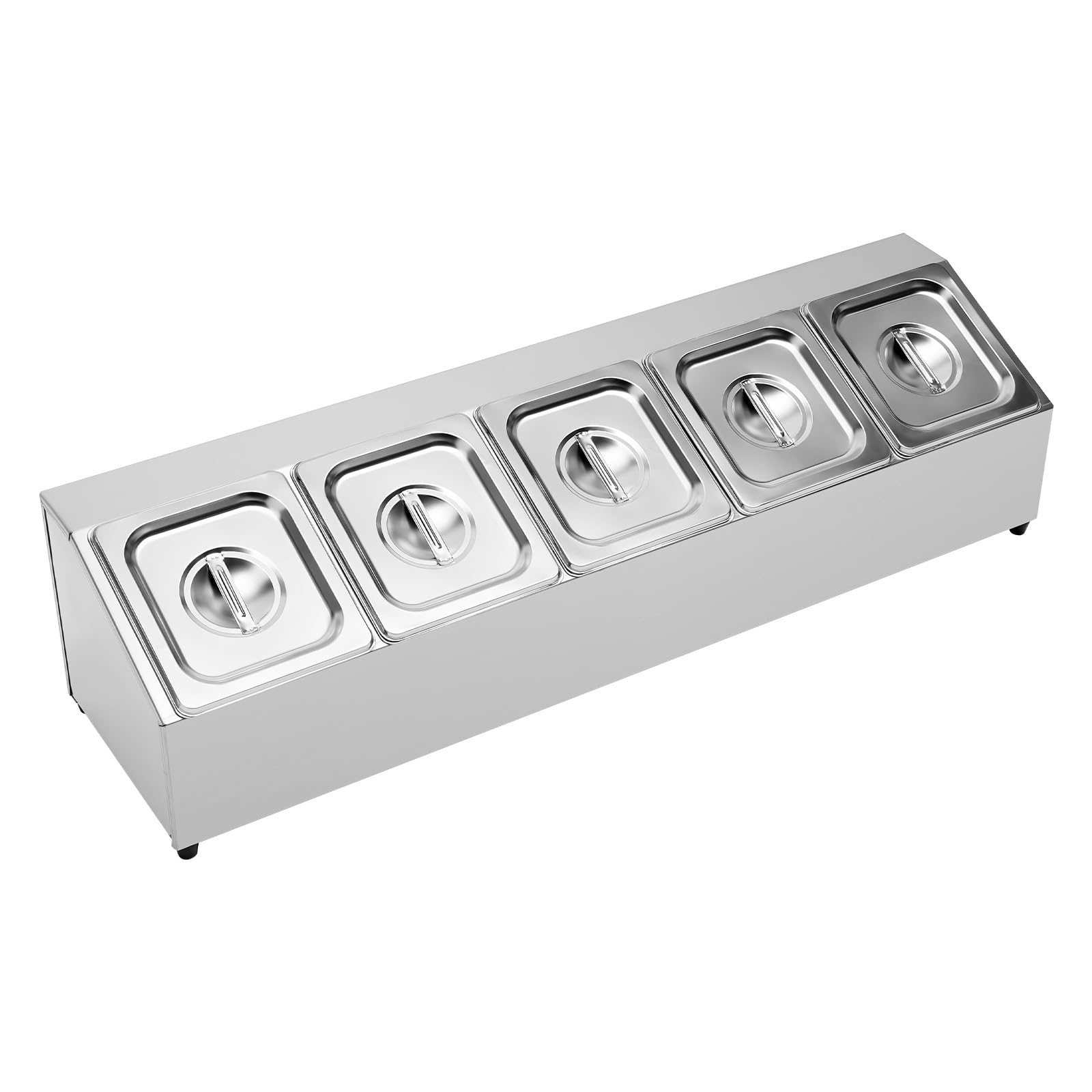 GN-Aufsatzbord Gastronorm - Recipiente de acero inoxidable para pizza con 5 GN y 5 tapas para restaurantes