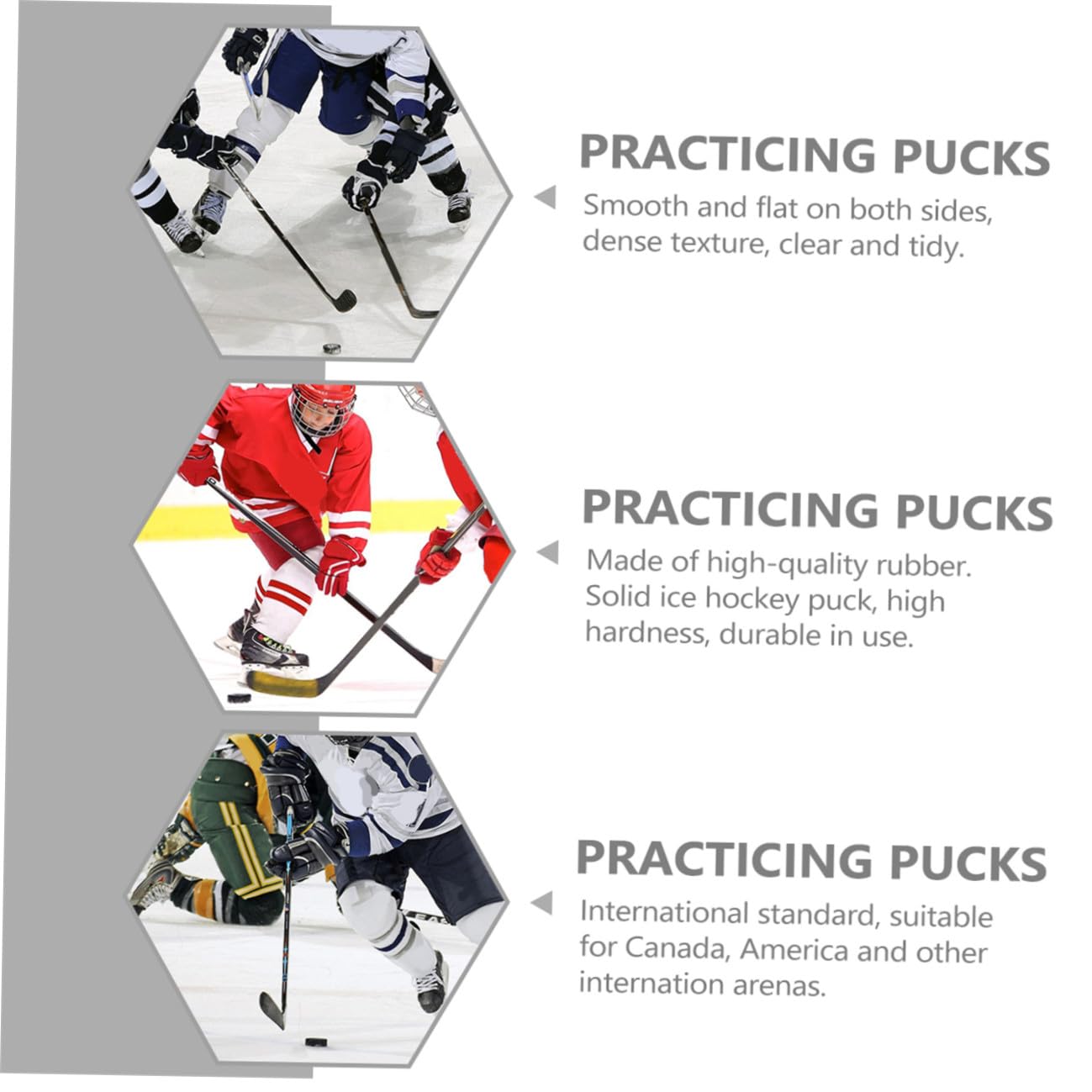 9pièces Rondelles De Hockey sur Glace Noires pour Entraînement Et Pratique sur Patinoire
