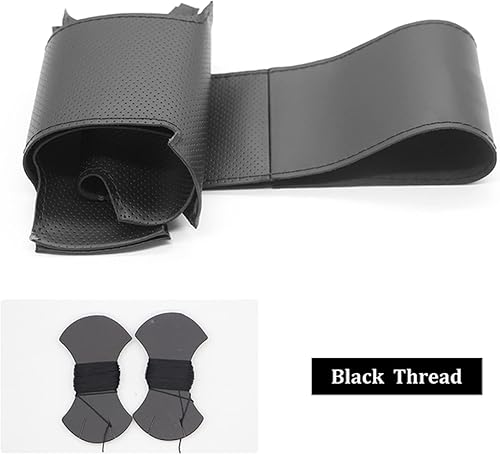 Funda de cuero negro cosida a mano para volante de automóvil, para Mazda 3 para Axela 2017 2018 2019 para Mazda 6 para Atenza 2017-2019 CX-3 CX-9