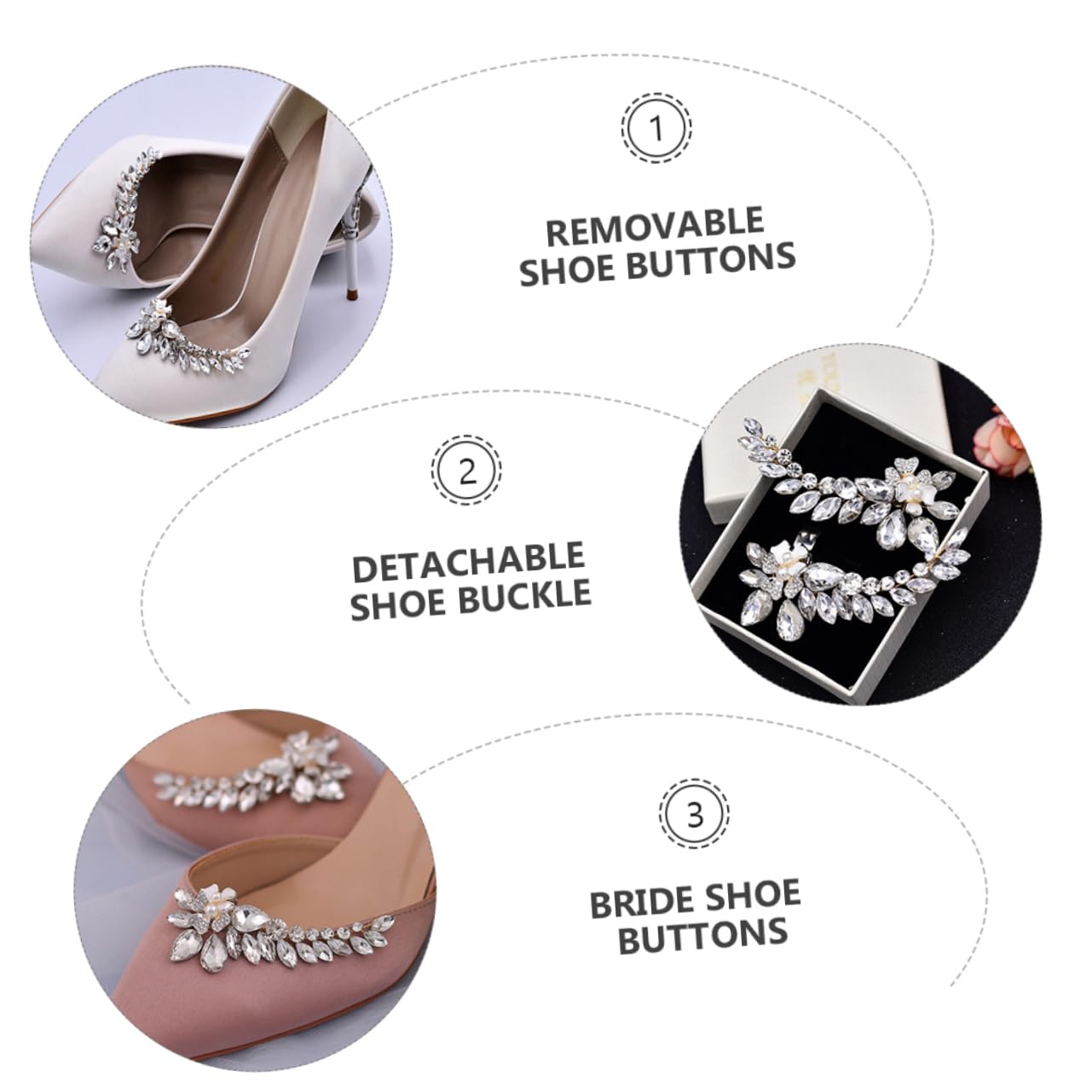 Healvian Fibbia Decorativa Scarpe Sposa con e Accessori per Scarpe Matrimonio e Leggeri Design per Cerimonie e Speciali