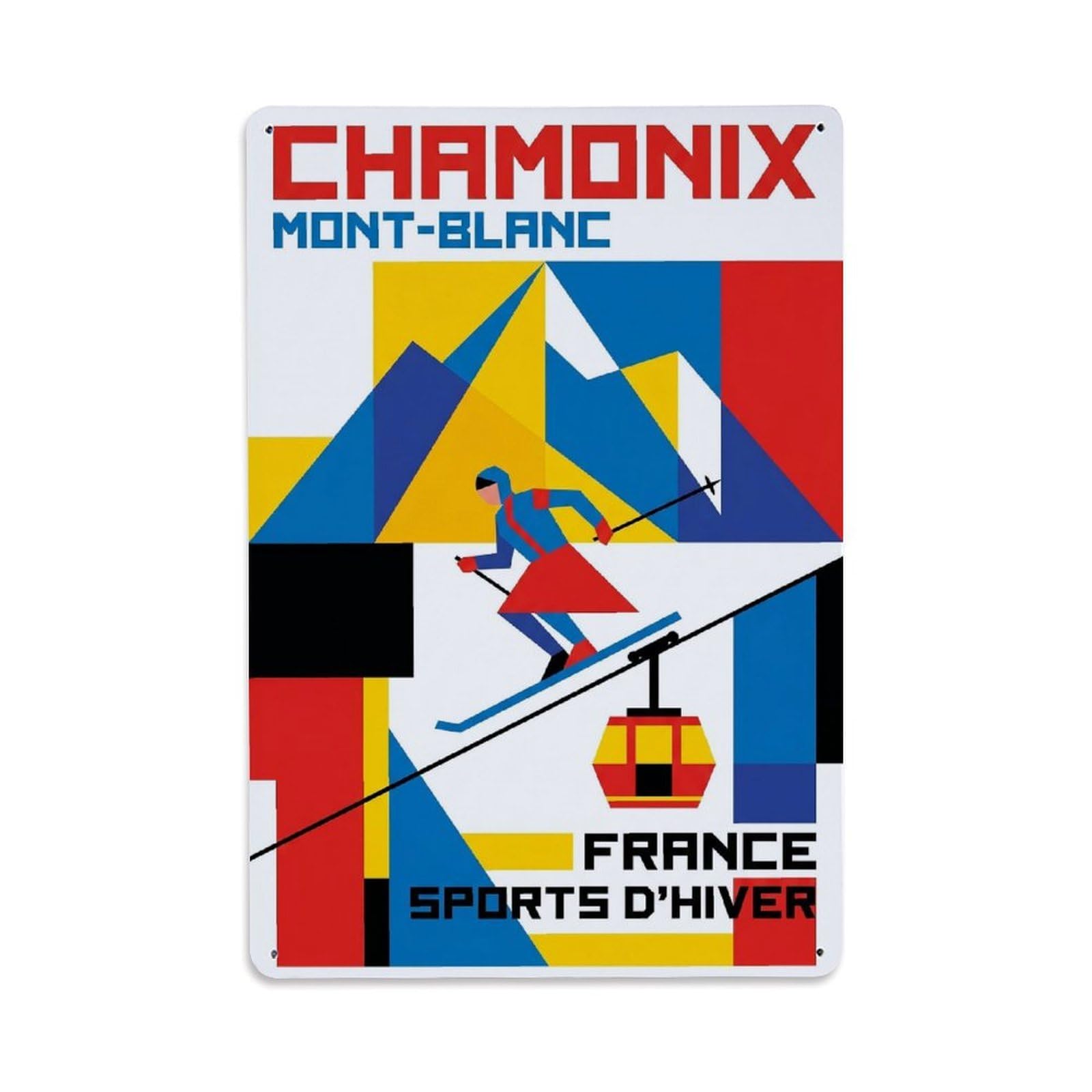 Olhnbad Style French Alps Chamonix France Architecture Alpine Travel Metal Tin Sign