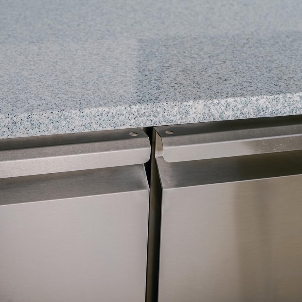 Cleiton Romux® Mesa Pizzera Refrigerada de Preparación de 2 Puertas de 150x80 cm con Superficie de Trabajo de Mármol | Mesa Refrigerada Pizzas