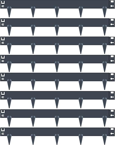 Paquete de 8 bordes de acero para jardín, 6.2 pulgadas de ancho x 42 pulgadas de largo, borde de metal flexible para jardín, revestimiento en polvo,