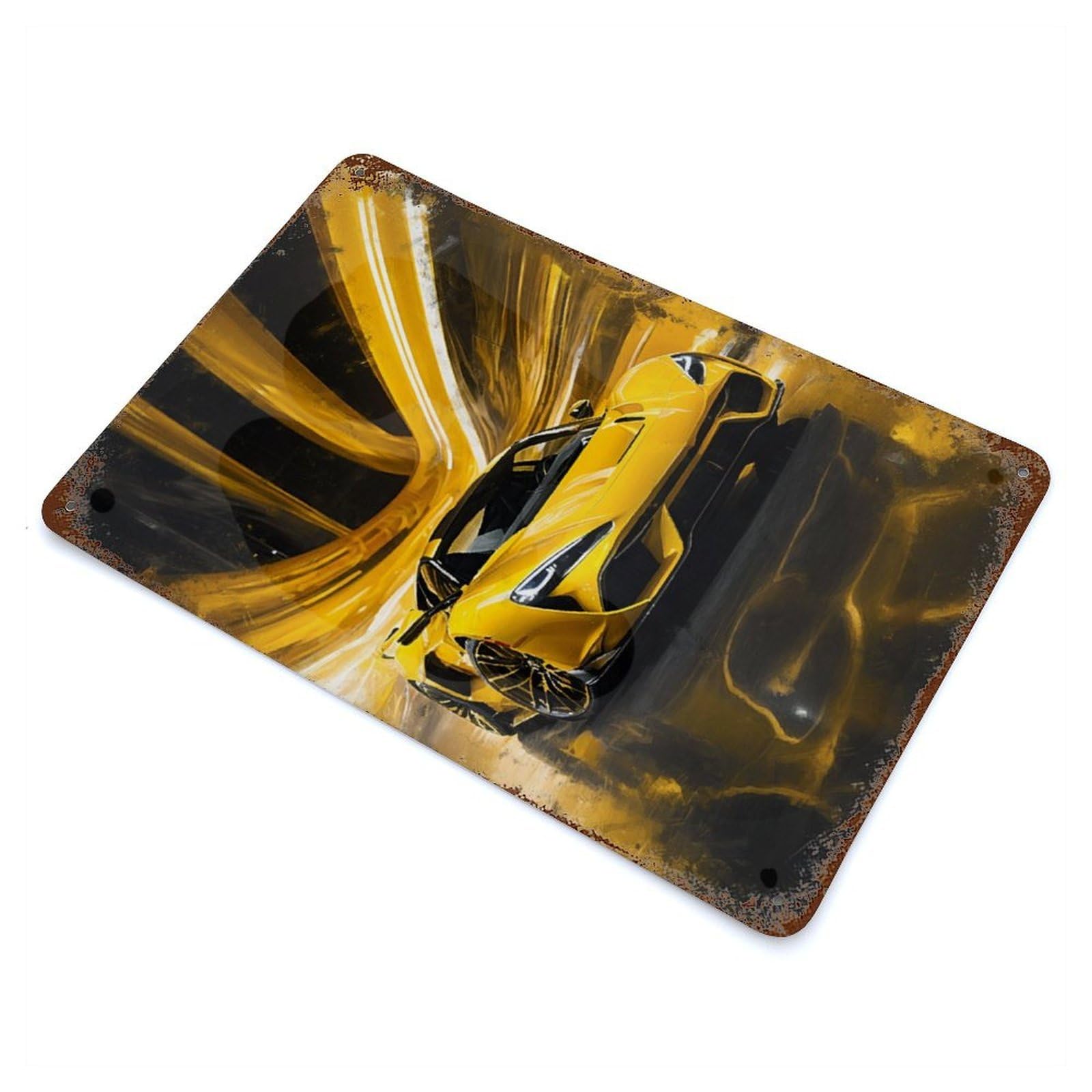 Sunny Escape Aged Metal Wall Plaque 11.8"x7.9", Old School Wall Decor for Garage, Bar And Workshop Decor