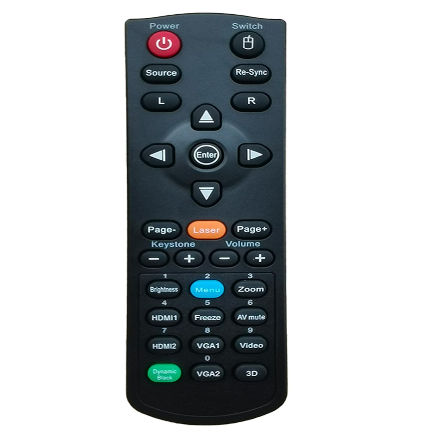 GreenafilReplacement Remote Control Compatible with OPTOMA Remote EH300 HD25 EH501 W501 HD30B DH1011 X501 IR1305L H300 HD131X HD31Xe HD131Xw HD2500 HD25e HD25-lV ZX300 RB-5047L /RB-5046L Remote