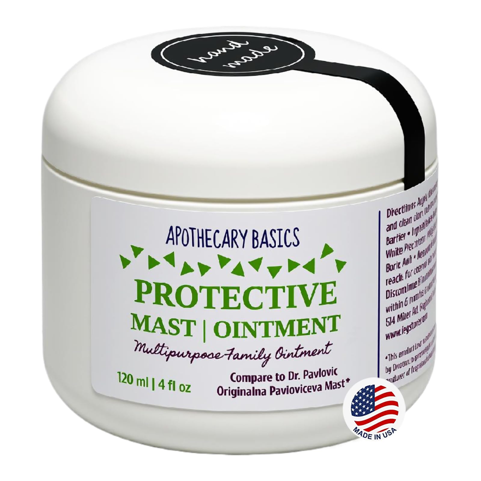 Protective Ointment Handmade Multipurpose Family Ointment, Compare to Dr. Pavlovic Originalna Pavloviceva Mast - 4 fl oz (120 ml)