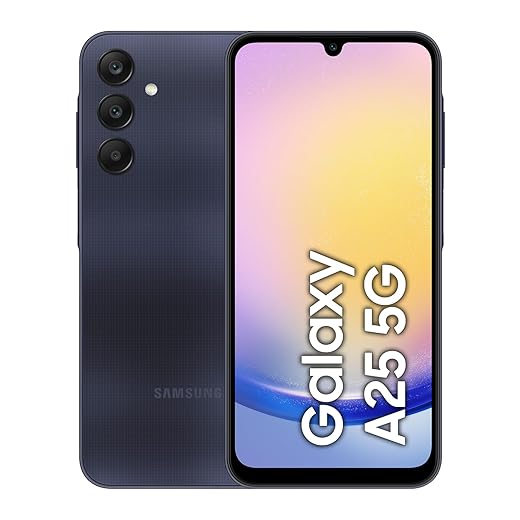 Samsung Galaxy A25 5G Smartphone Factory Unlocked Android Mobile Phone, 128GB, Blue Black
