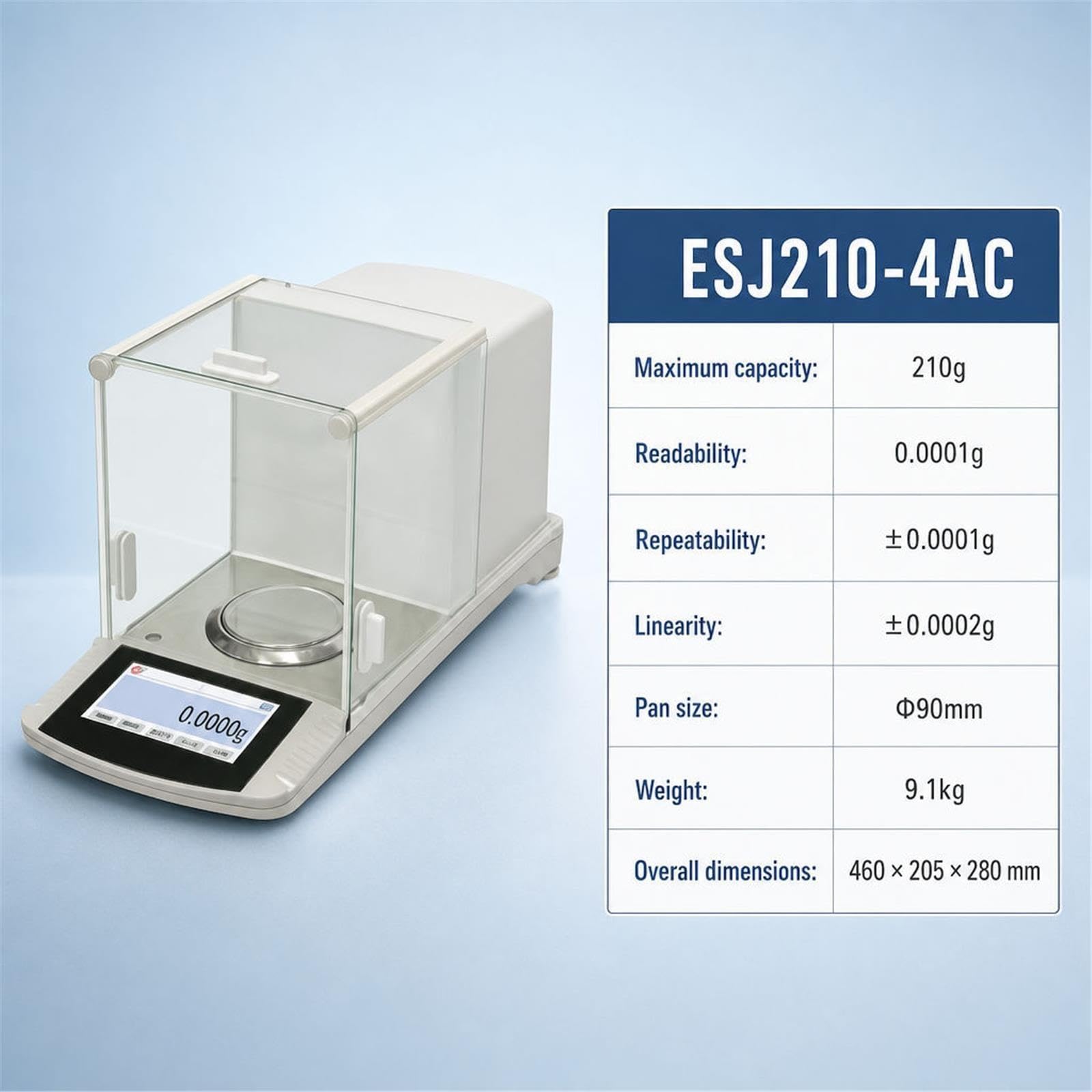 Bilancia da Laboratorio analitica ESJ210-4AC Bilancia Digitale 210g 0.0001g Bilancia di precisione Touch Screen