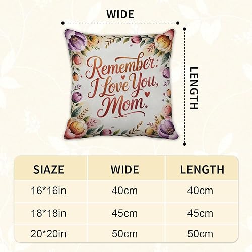 Miniatura 2 de for Mom from Daughter Son Large Throw Pillow Covers 18X18 Mom Valentines Day Gift Mama Bear Gifts for Mommy Moms Birthday Gift Ideas Cute Pillow