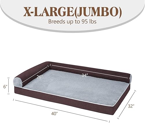 Miniatura 2 de Cama ortopédica para perro, camas impermeables para perros XL, cama para perros con cojín de espuma para huevos, funda extraíble lavable y parte