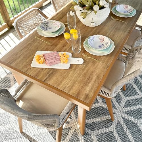 Amazonia Brooke 9-Pc. Outdoor Dining Set With Leaf Table Review & Benefits 8 PURPLE LEAF 9 Pieces Dining Set Patio Metal Rectangular Table and Wicker Rattan Chairs for Outside Porch Garden Kitchen Modern Outdoor Furniture Sets