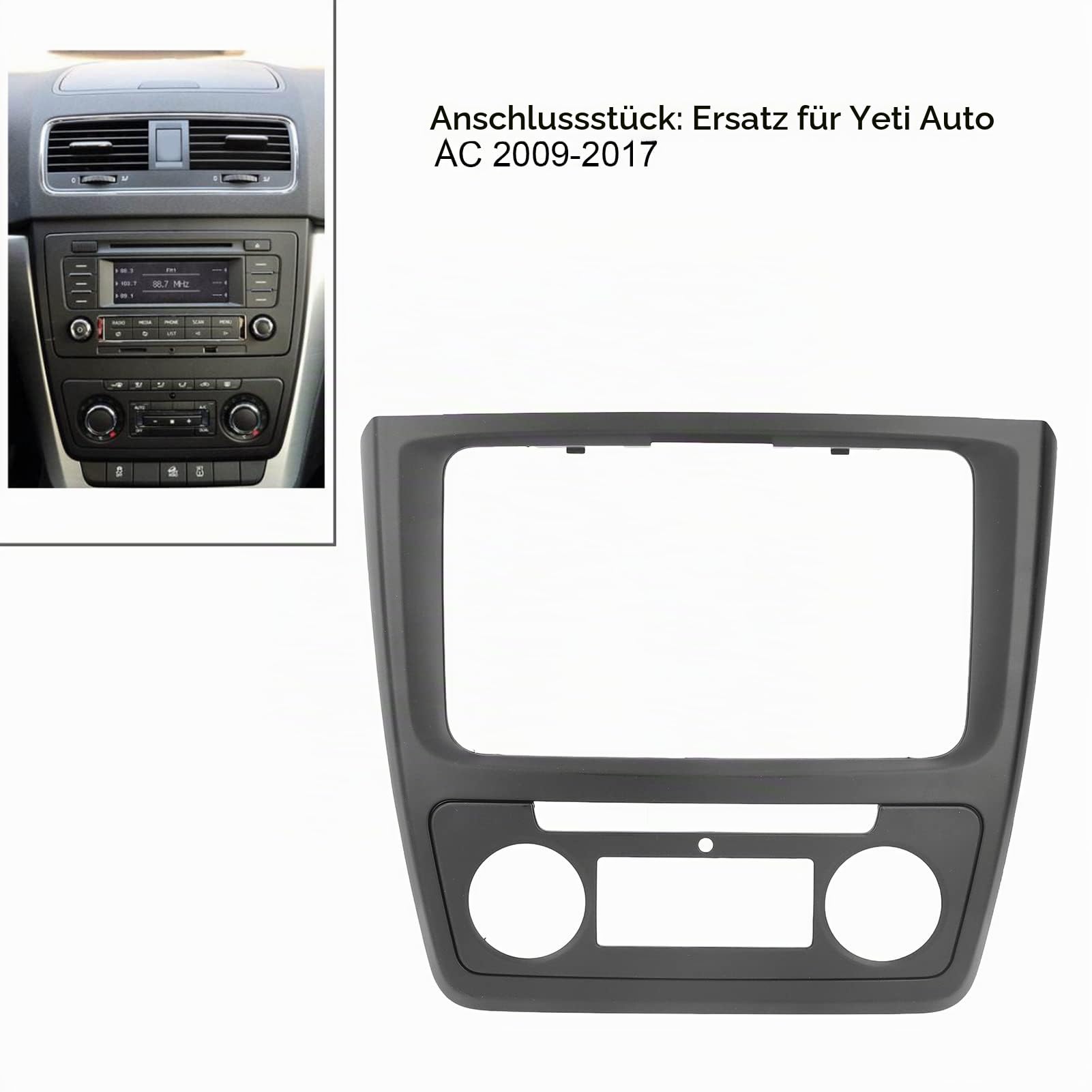 Radio Faszienspieler Autoradio Rahmen Blende 2DIN Radio Frontplatte ABS Autoverkleidungsersatz für Auto AC 2009 2017