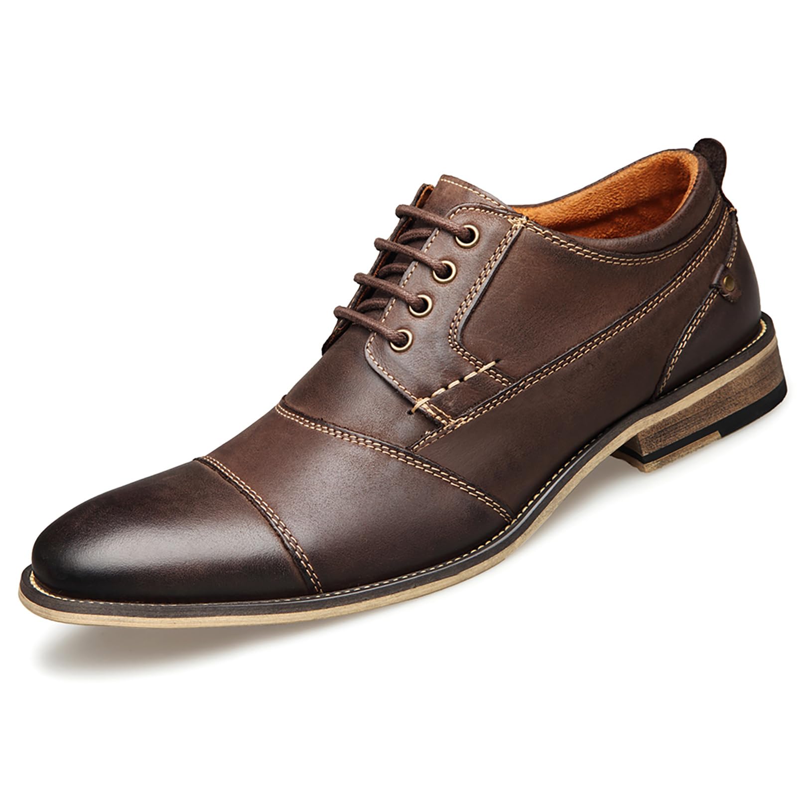 Męskie buty skórzane formalne biznesowe Oxford derby brogsy retro sukienka buty dla mężczyzn