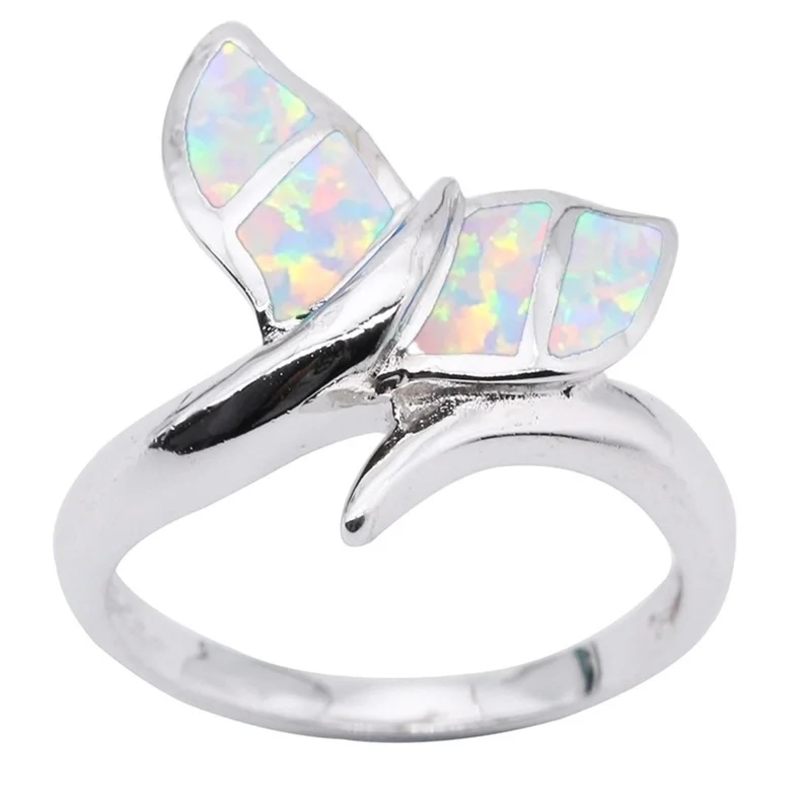 Bijoux bohèmes d'exception avec bague queue de baleine et opale de feu éclatante - 7