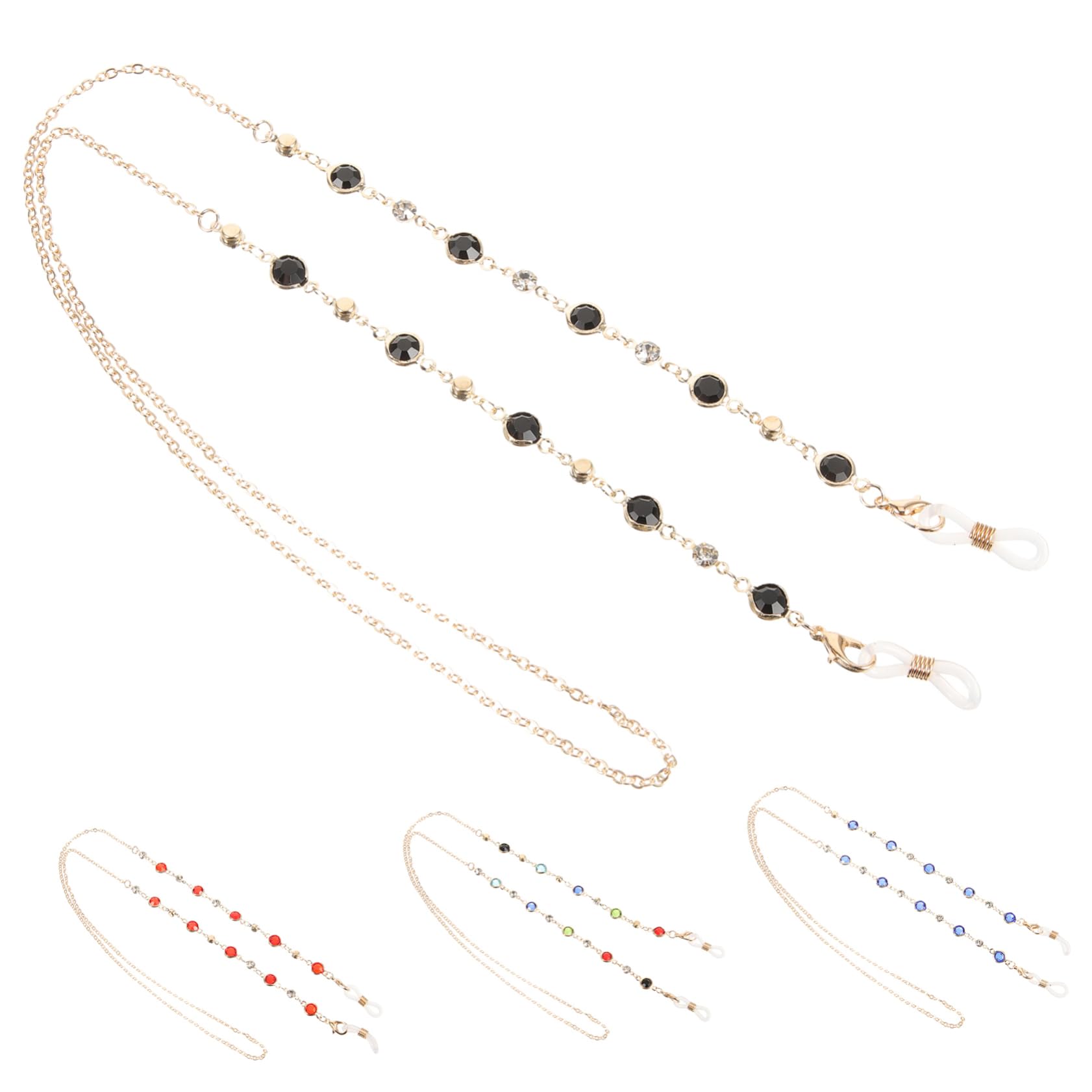 12piezas Correa De Gafas De Mujer Perlas y Cristales De Cadena Para Lentes Elegante y Práctica Para Uso Diario y Ocasiones Especiales