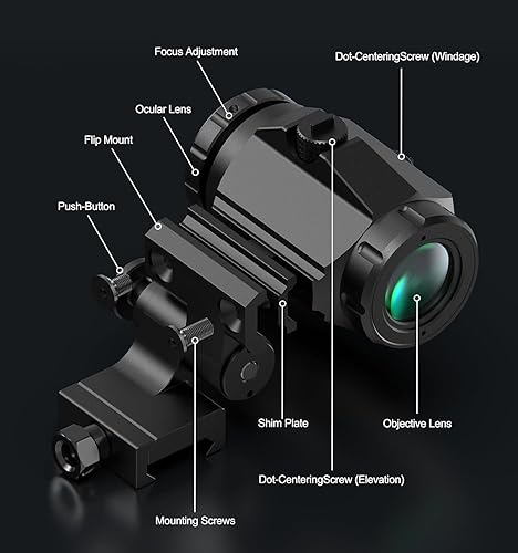 Miniatura 5 de Feyachi Lupa de punto rojo M40 3X con kit combinado de mira refleja RS-30, sistema de retícula múltiple, mira de punto rojo y lupa combo de montaje