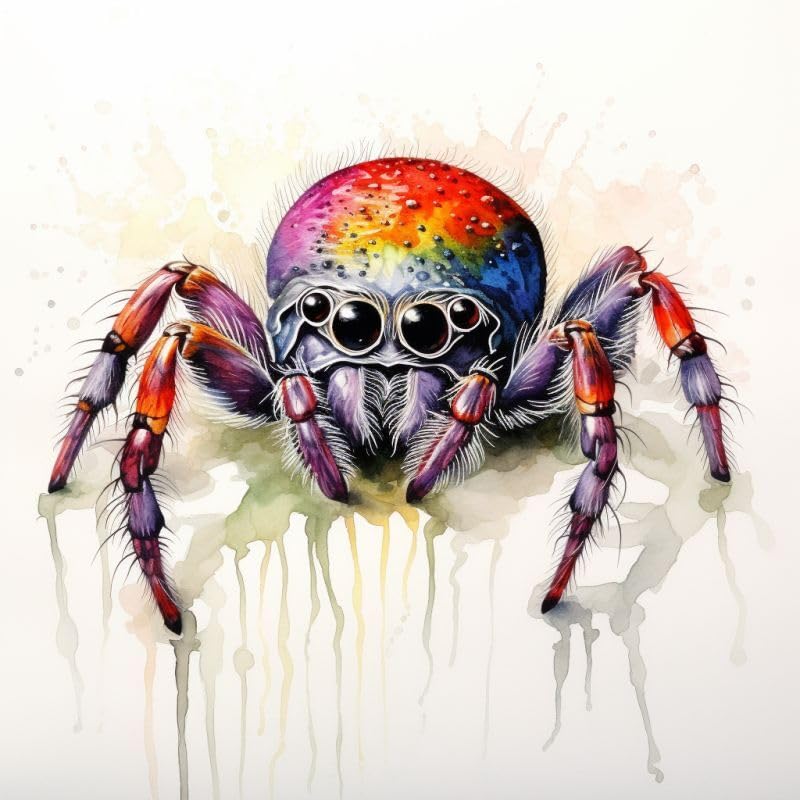 Cross Stitch Kits Counted Kit Cross-Stitching Pattern for Home Decor, 11CT Pre-Printed Fabric Embroidery Crafts Needlepoint Kit 50x50cm - Bugs, Spiders 1