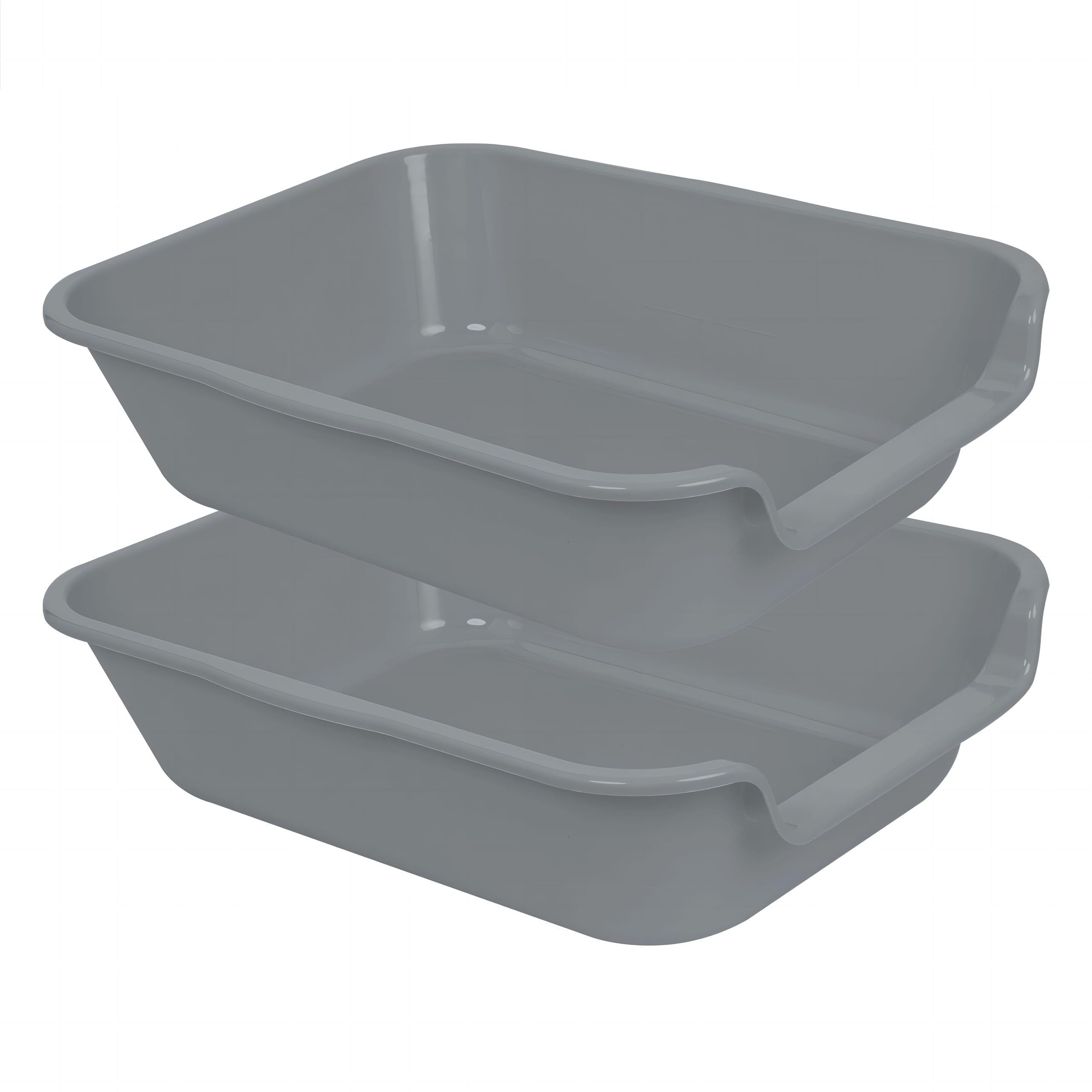 Blaucasa 2 Pack Extra Large Dog Litter Box Pan Tray (ABS Material), Low Entry Jumbo Senior Litter Boxes for Multiple Kitten Big Cats, Pet Safe Indoor