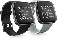 Vista 1 de Paquete de 2 bandas impermeables compatibles con Fitbit Versa 2 bandas para mujeres y hombres, pulseras clásicas de repuesto deportivas suaves