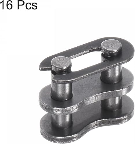 Miniatura 9 de uxcell 16 rodillos de eslabones de conector maestro de cadena #50, acero al carbono de paso de 58 pulgadas, eslabones divididos de conexión estándar