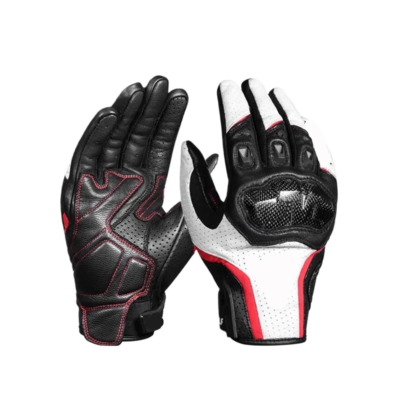 Gants Hiver Gants de Moto Homme Femme été Respirants en Cuir, Gants de Course for écrans tactiles, Protection Gant Homme