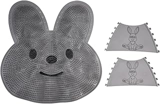 Larger Bath Mat with Silicone Bristles with Non-Slip Suction Cups- Cleans, Smooths, Exfoliates & Massages your Feet Without Bending, Improve Foot Circulation & Soothes Tired Feet(Grey)