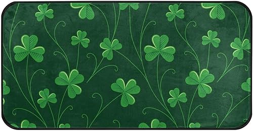 Miniatura 1 de WIHVE Tapetes de cocina antideslizantes para el día de San Patricio, diseño de trébol, 39 x 20 pulgadas