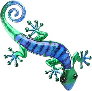 Artibetter Outdoor Decor Metal Gecko Wall Art Iron Gecko Sculpture Hanging Lizard Ornament Outdoor Garden Gecko Statue Rustic Lizard Figure Toy for Home Hanging Decoration Outdoor Ornament
