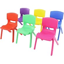 6PCS Plastic School Chair, Colorful School Stackable School Chairs with for Kids Learning Chairs Indoor Outdoor for Home, Preschool, Daycare Center