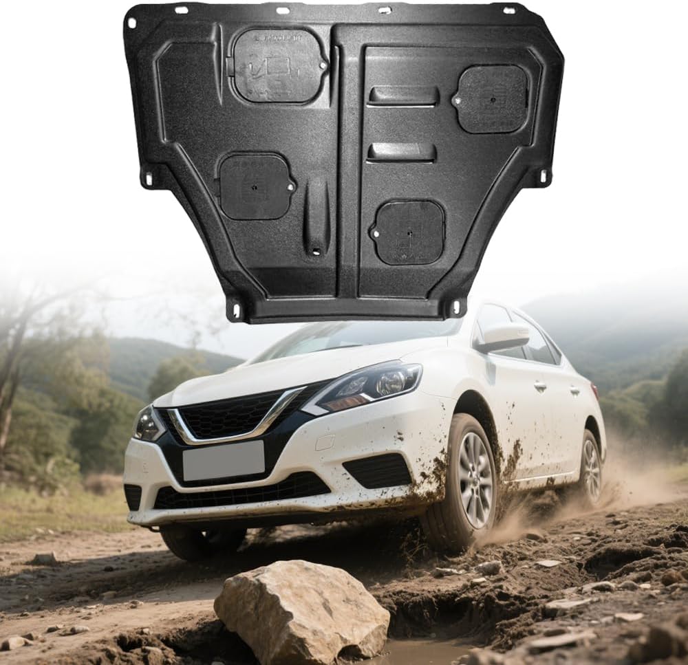 Front Skid Plate for Nissan Sentra 2013-2018 Engine Splash Shield Heavy Duty, Impact Resistant Engine Guard Cover for Sentra 2014-2017 Underbody Guard Plate w/Screw Hardware