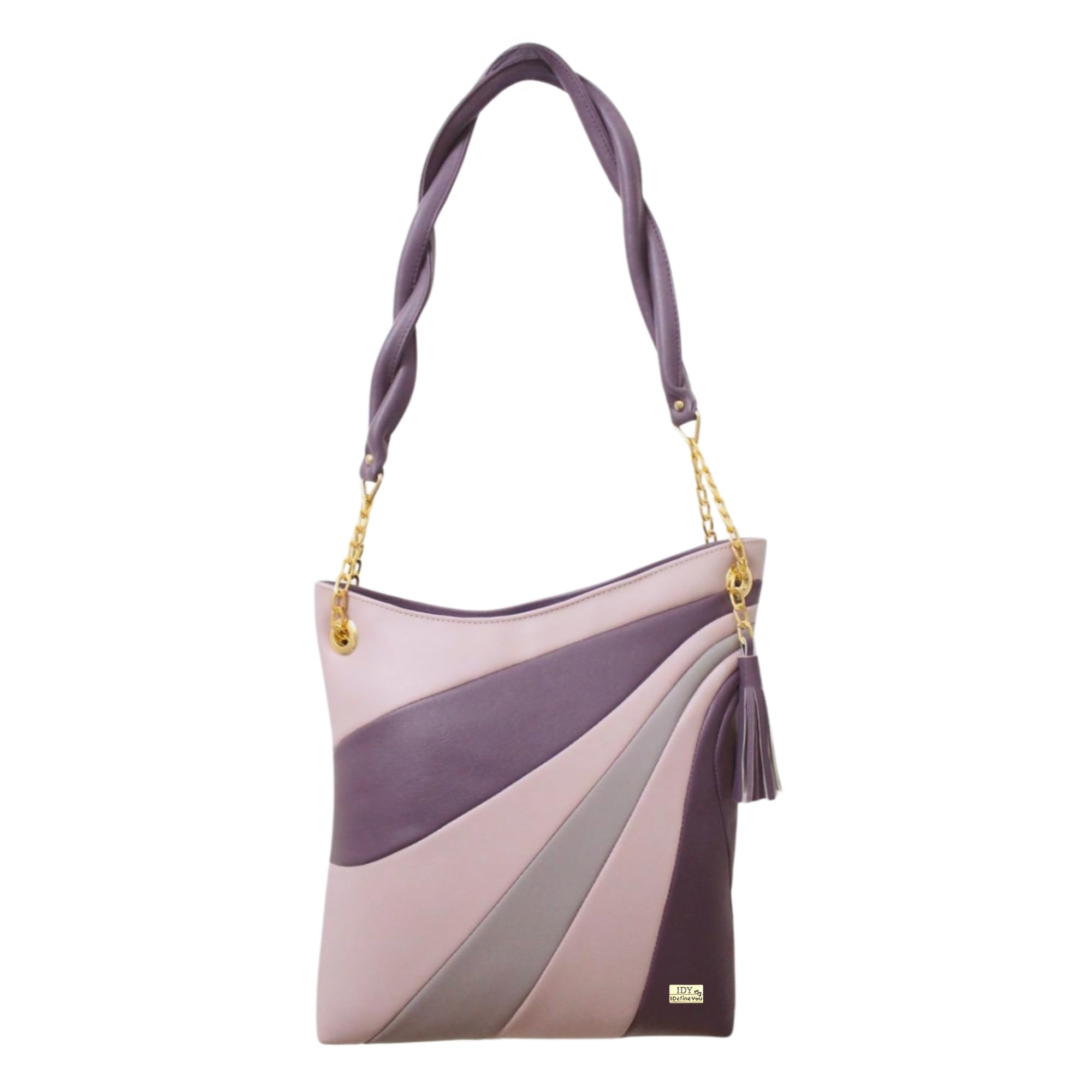 I Define You Stylish Striped Pattern Handbag with Tassel in Faux Leather, Four Colors, Holds Laptop… (B0D3DY6C3L) Amazon Price History, Amazon Price Tracker