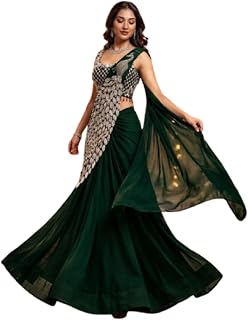 Fashion Since Saree For Womens And Girls Trending Embroidery Sequence work ready to wear saree with Embroidery Blouse Colo... Price In India