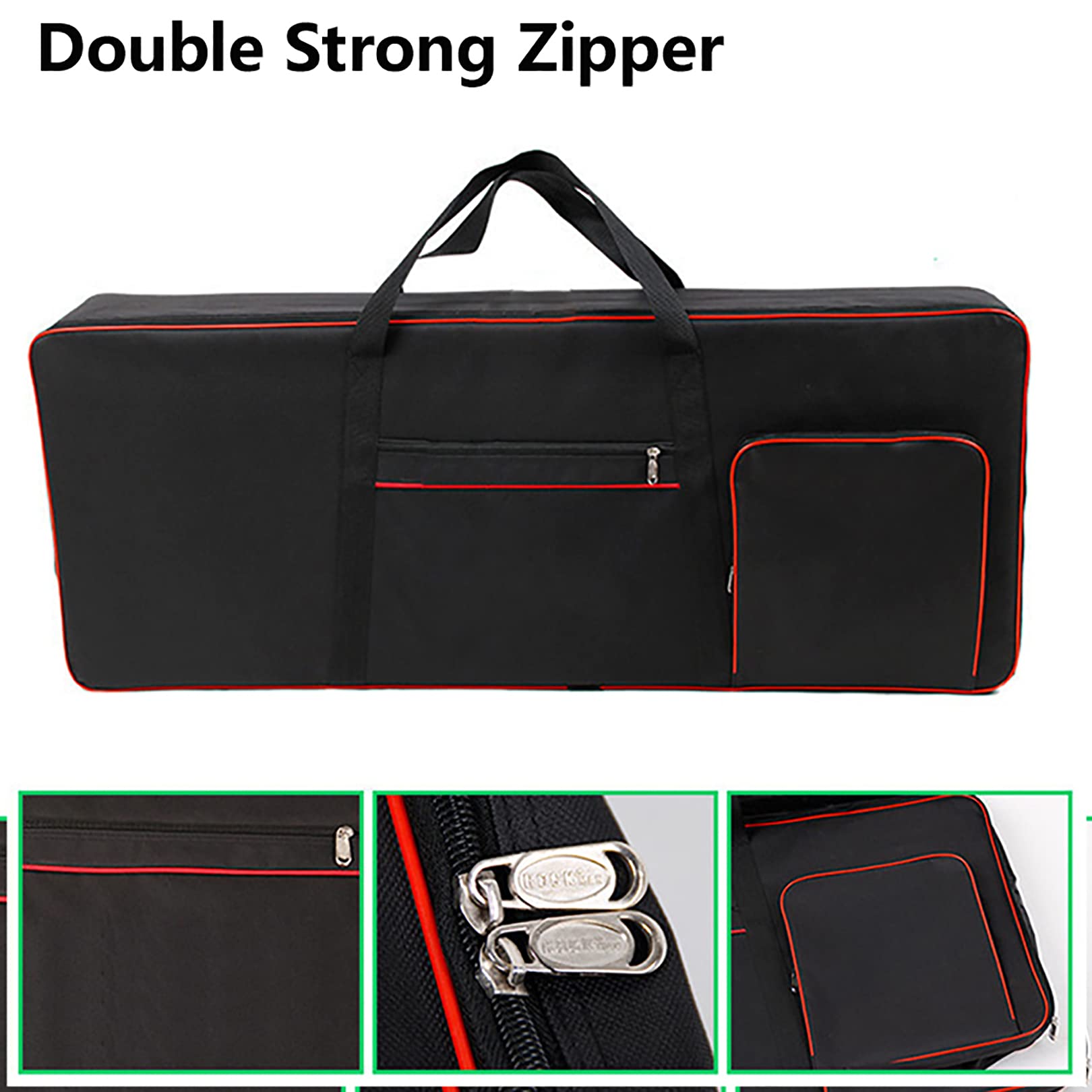 Vilihkc Funda para teclado de 61 teclas, portátil, duradera, impermeable, tela Oxford 600D con funda acolchada de algodón de 10 mm, bolsa de concierto de 40 x 16 x 6 pulgadas, Azul, Viajes