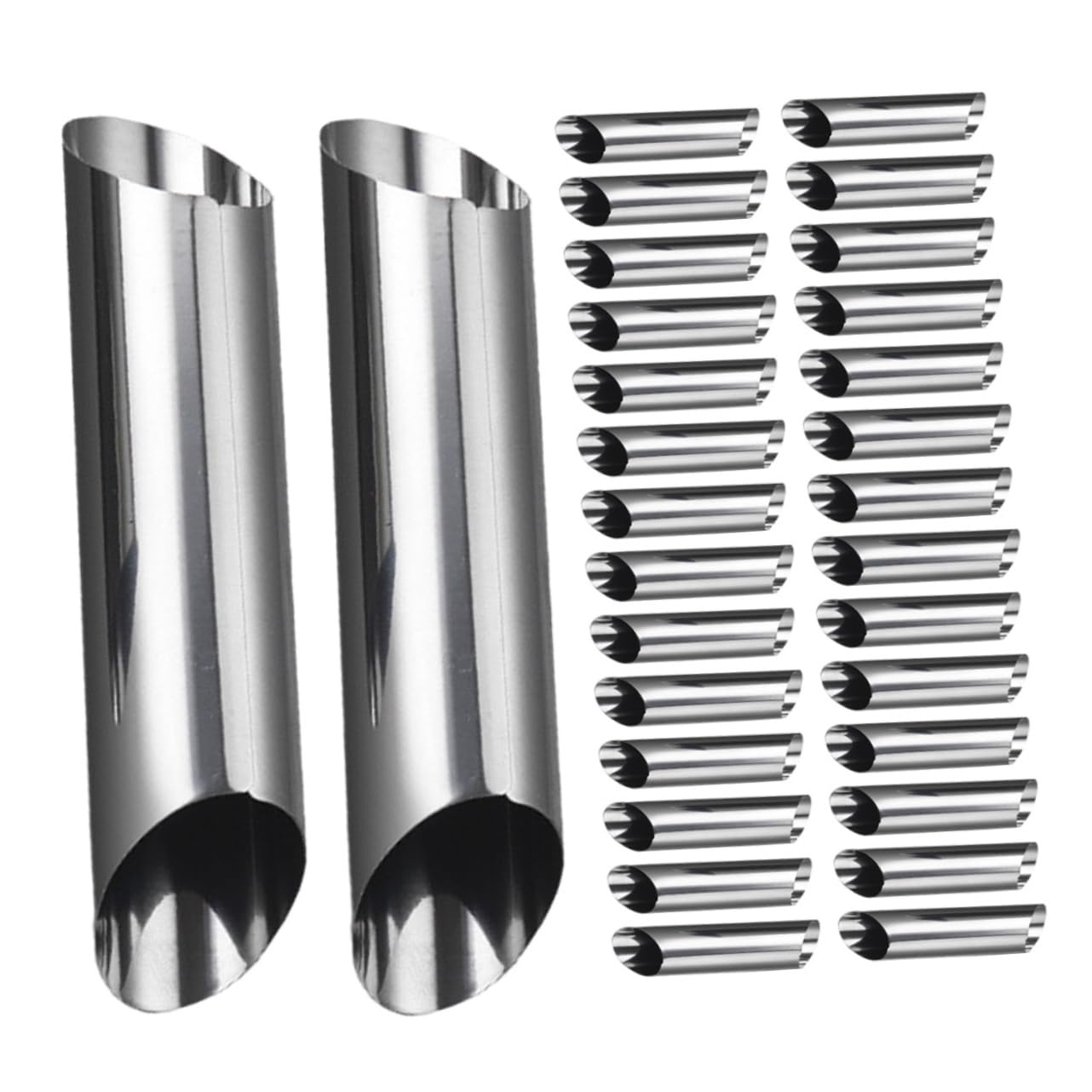 SHOWERORO Molde de Cuerno de Acero Inoxidable para Croissants 30 Piezas, Ligero y Fácil de Usar, Adecuado para Hornear Repostería en Casa