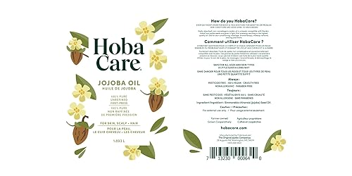Miniatura 8 de HobaCare Aceite de jojoba 100% puro, aceite de jojoba sin refinar, prensado en frío para piel, cuero cabelludo y uñas, aceite corporal hidratante