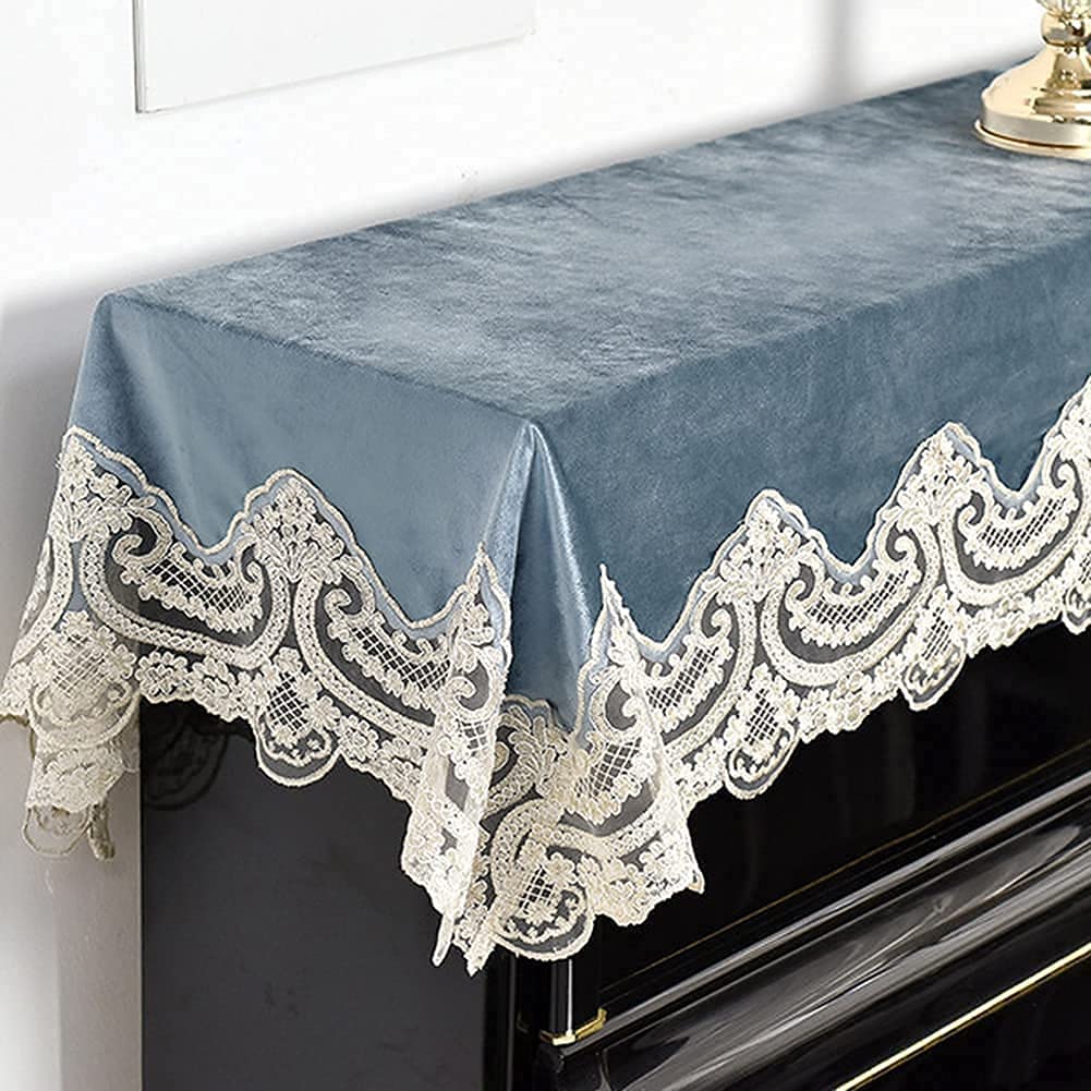 Copertina per pianoforte verticale, Copertura for pianoforte elettronico, spessa, alla moda, con ricamo in pizzo di lusso