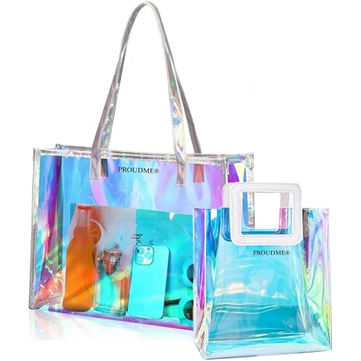 Holographic Tote Bags Set of 2