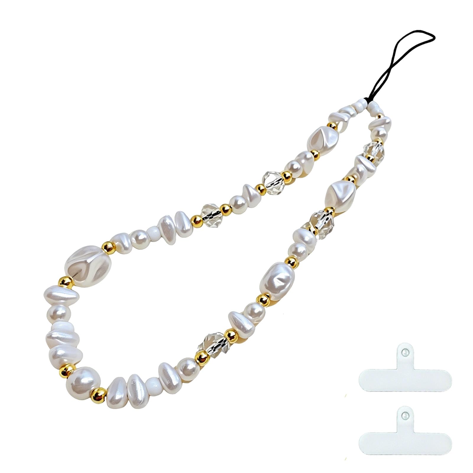 Phone Lanyard with Pearl Design, Crossbody Phone Strap for Hands-Free Convenience, Anti-Theft Phone Chain with Two Washers, Acrylic and Alloy Phone Bracelet Strap-image-46