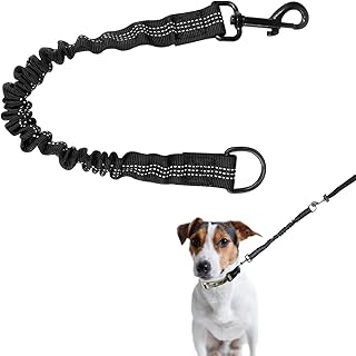 Ruckdämpfer Hund, Verwicklungsfreie Elastische Hundeleine Leine mit Zugdämpfung, Leinenverlängerung für Jede Hundeleine, Nylon-Kurzleine Perfekte Dämpfung beim Fahrrad für Hunde