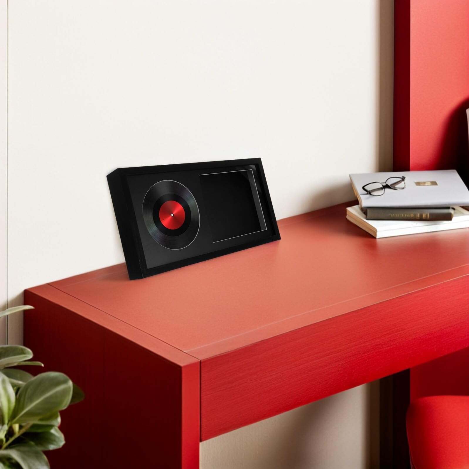 2piezas Estante de Pared para CD Vitrina de Almacenamiento para Discos Marco de Acrílico Transparente para Carátulas de Álbumes Decoración de Dormitorio Unidades