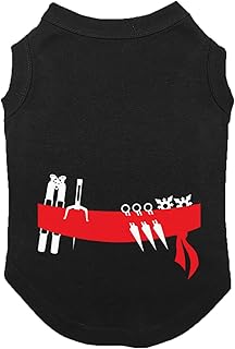 Ninja Belt - Halloween Ninja Outfit Dog Shirt (Black, 3X-Large)