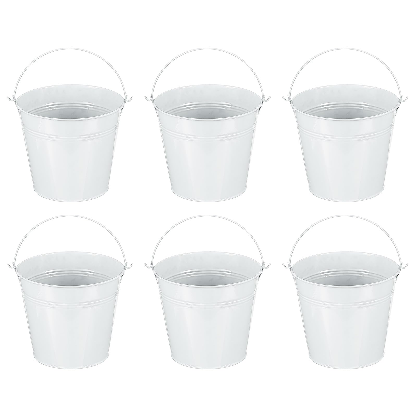 PATIKIL 5.9"x5.1" Small Metal Buckets with Handle